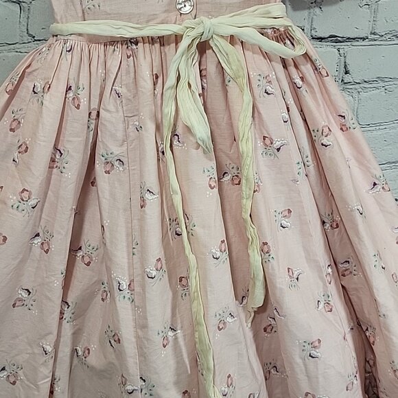 VINTAGE DAISY KINGDOM Girls Dress Size 8 Pink Floral Tea Party Factory Made Flaw - Picture 12 of 14